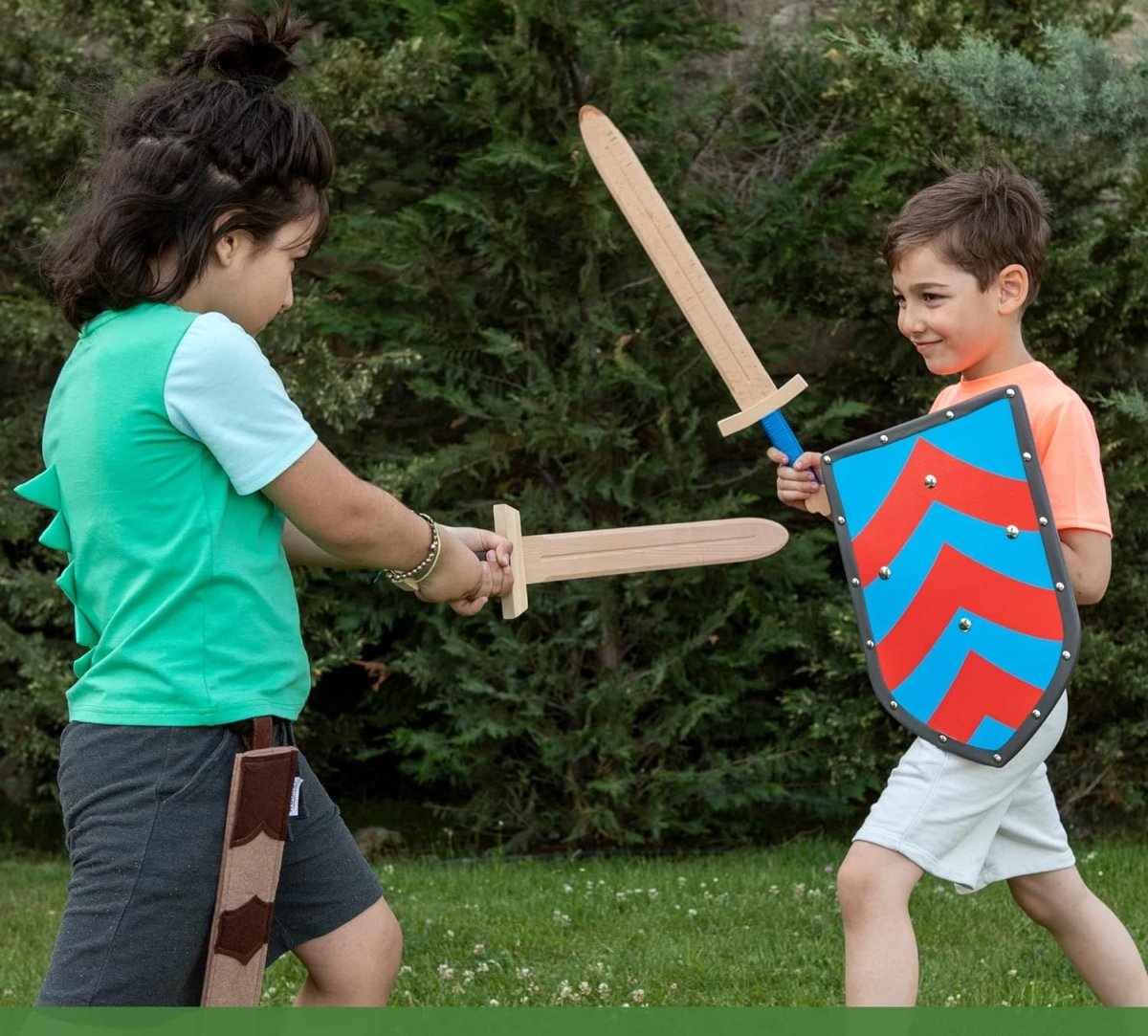 Set of TWO Woodsy Big Double-Edged Swords - Challenge & Fun, Inc.-WD0701-3