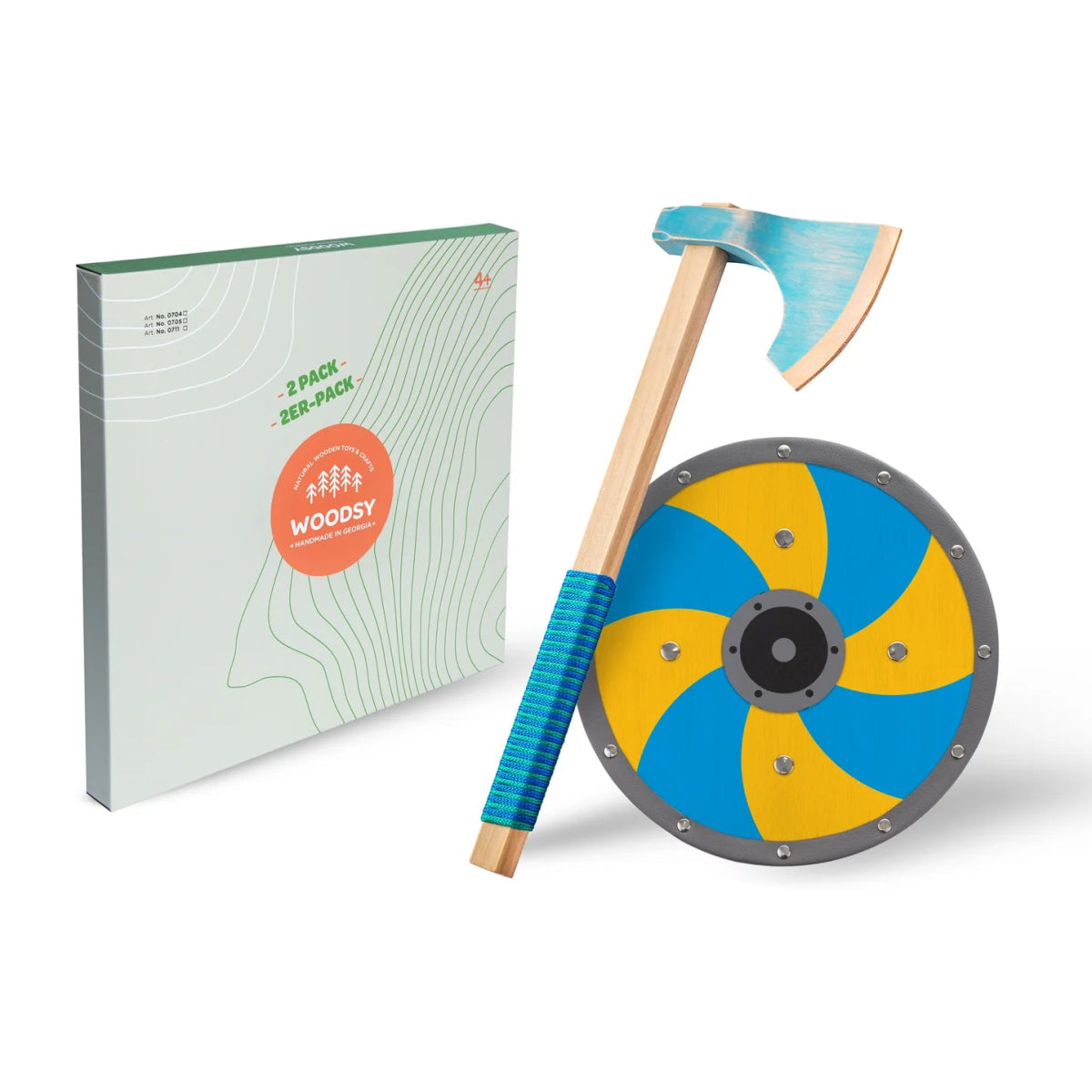 Wooden Viking Axe and Shield Set by Woodsy - Challenge & Fun, Inc.-WD0711-1