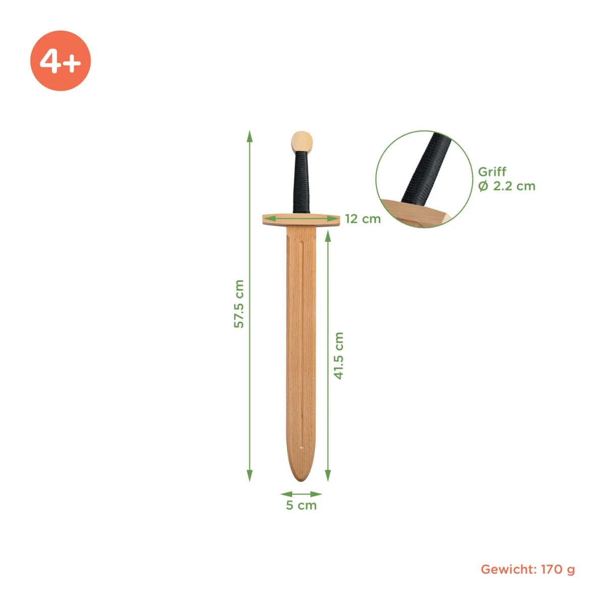 Woodsy Double-Edged Sword with Dragon Shield - Challenge & Fun, Inc.-WD0706-3