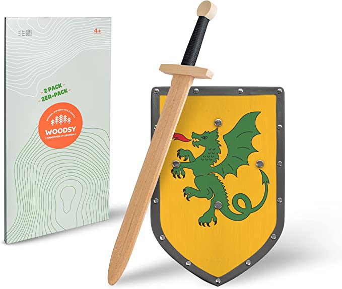 Woodsy Double-Edged Sword with Dragon Shield - Challenge & Fun, Inc.-WD0706-1