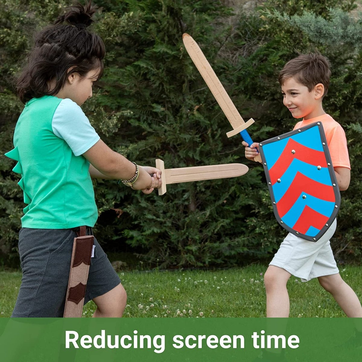 Woodsy Double-Edged Sword with Dragon Shield - Challenge & Fun, Inc.-WD0706-4