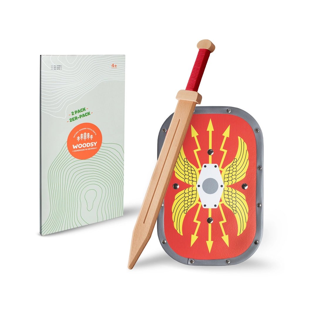Woodsy Roman Sword and Shield Set - Challenge & Fun, Inc.-WD0713-3
