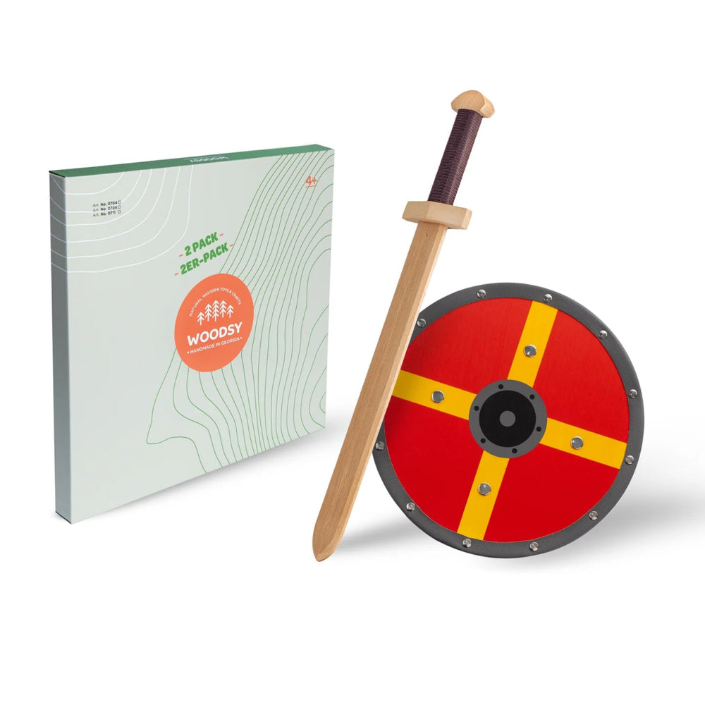 Woodsy Small Double Edged Sword with Round Shield - Challenge & Fun, Inc.-WD0704-1