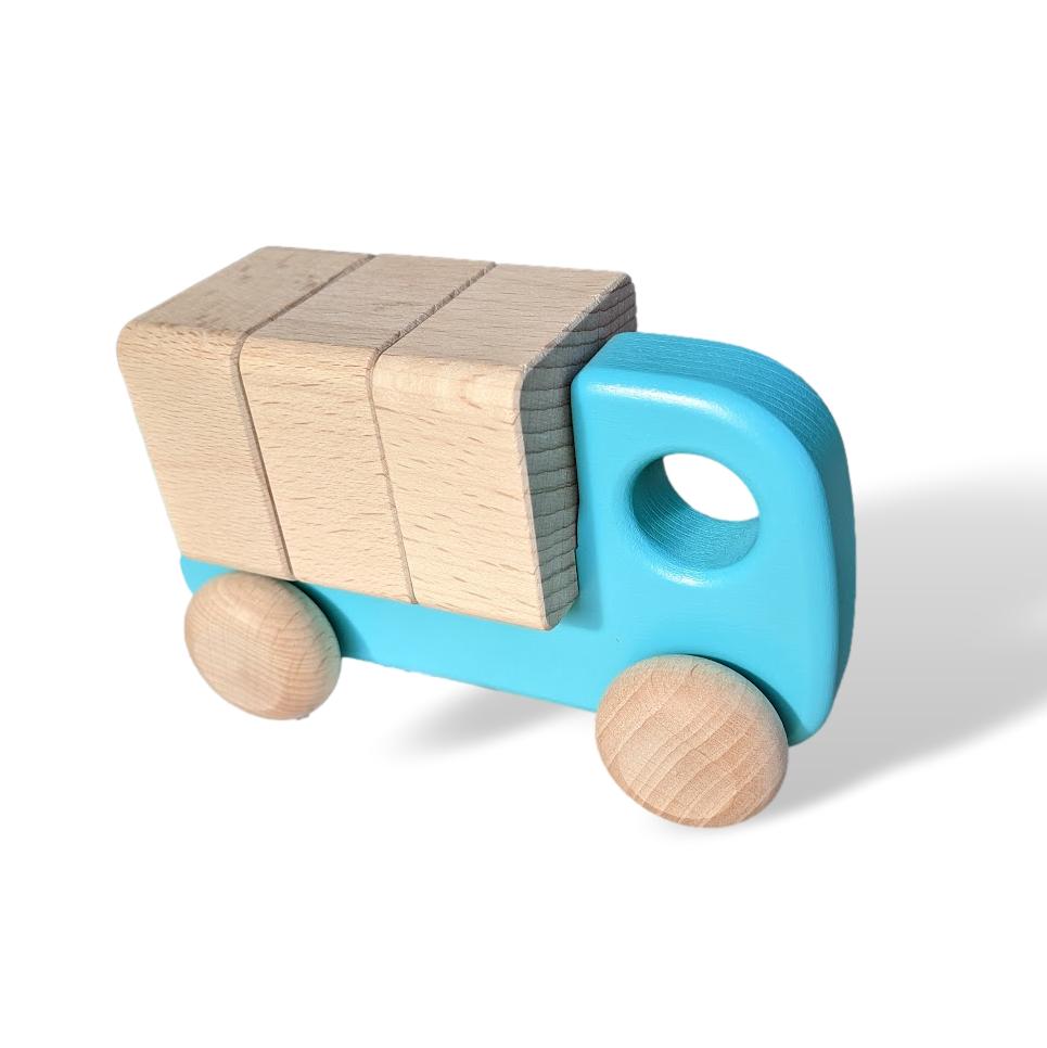 Colorful Wooden Truck with Blocks by Bajo