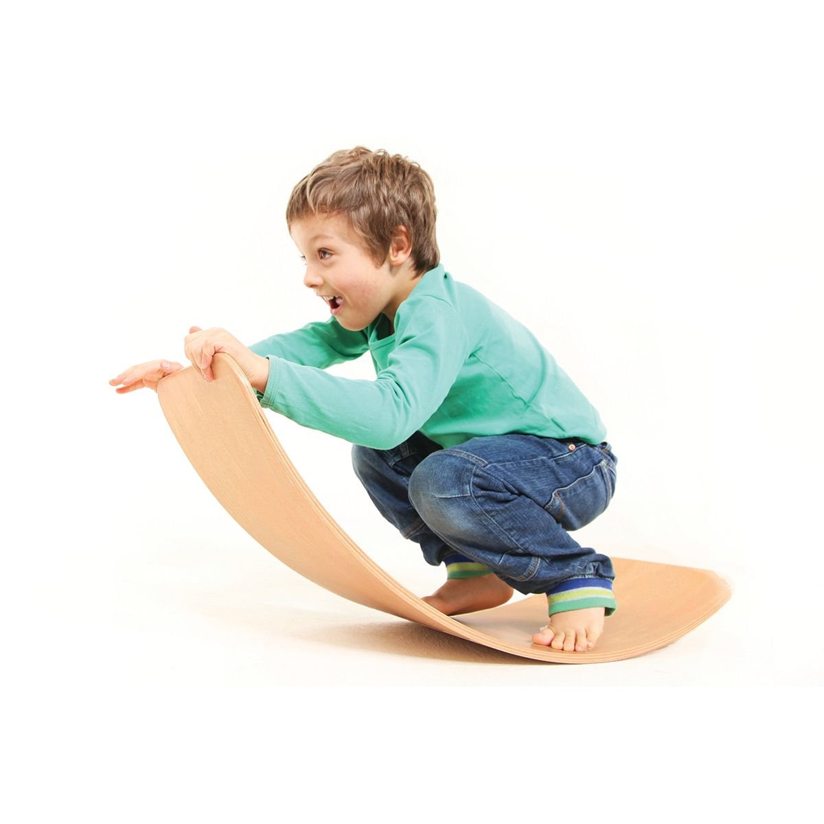 Natural Waldorf Wooden Balance Board for Kids & Toddlers, Wood Wobble Toy  for Practicing, Yoga Curvy Board, Toddler Toy 