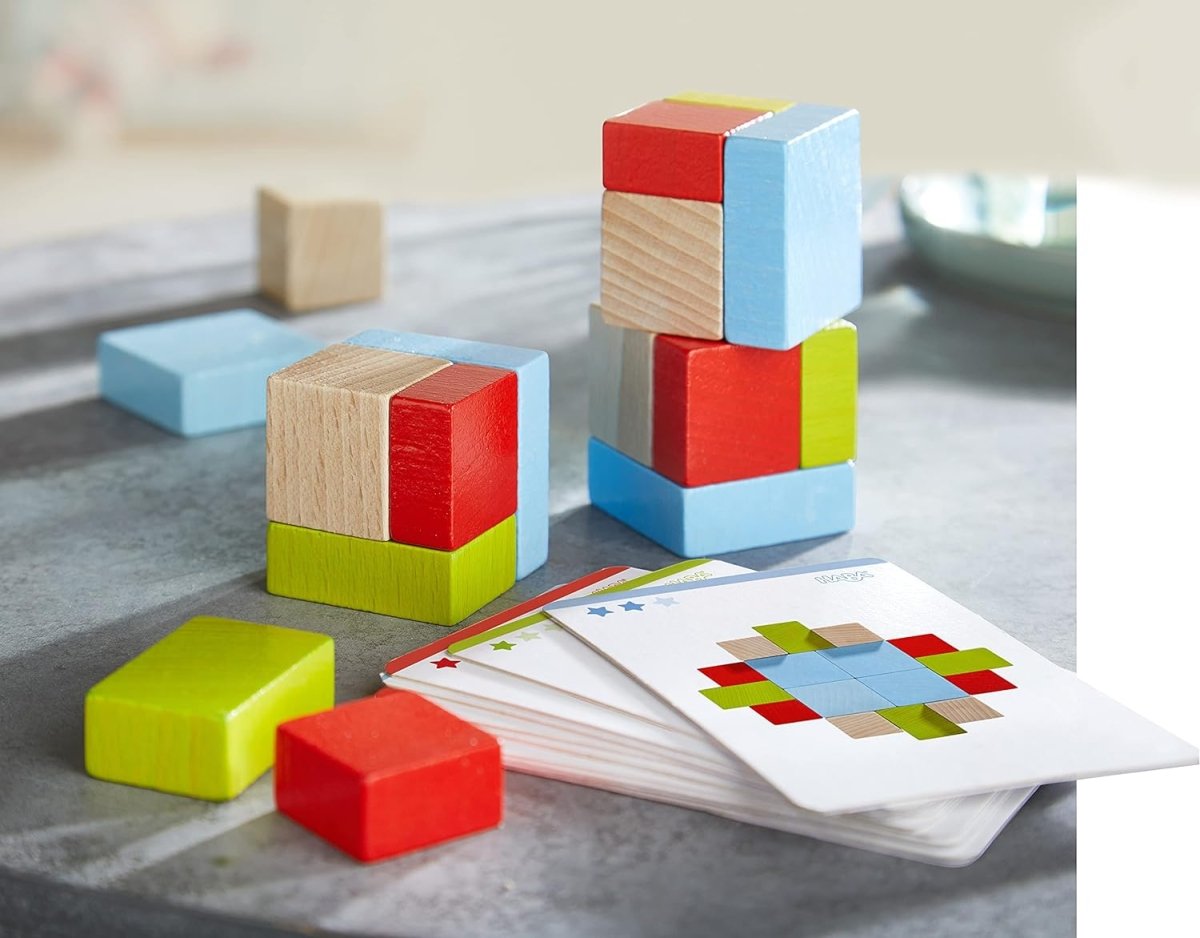 HABA 3D Arranging Game Wooden Building Blocks (16 pcs) - Challenge & Fun, Inc.-HB305455-5