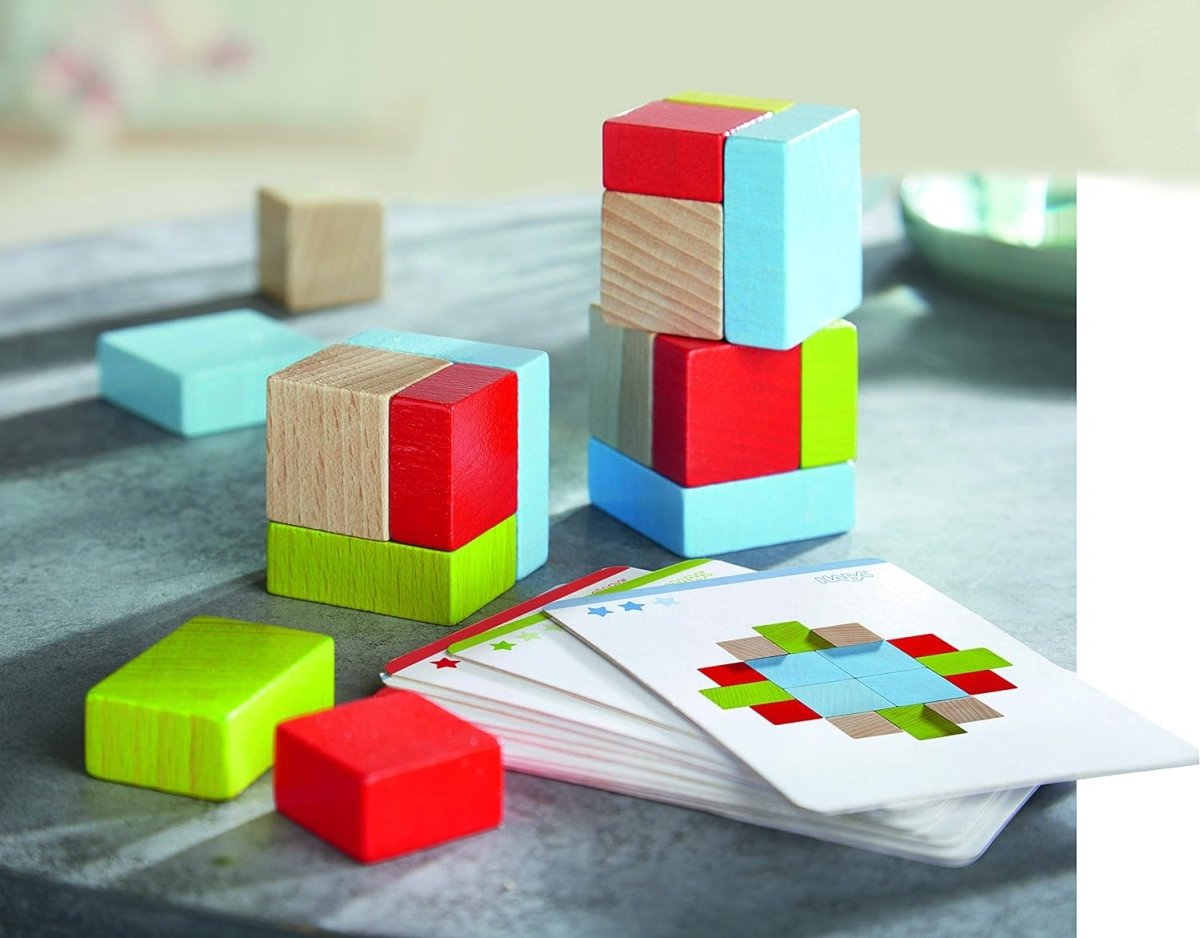 HABA 3D Arranging Game Wooden Building Blocks (16 pcs) - Challenge & Fun, Inc.-HB305455-6