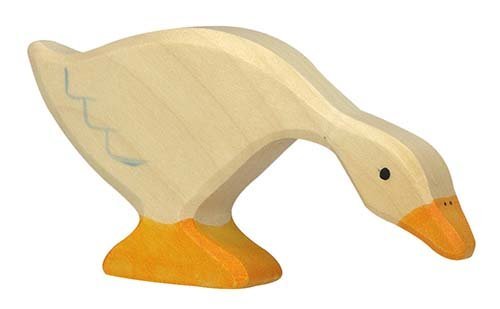 Holztiger Goose Eating Toy Figure