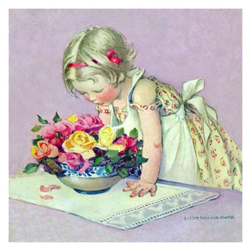 Jessie Willcox Smith Greeting Cards : Smelling the roses - challenge and fun natural toys