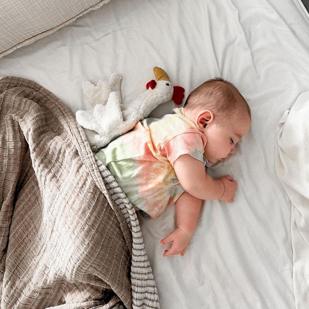 baby with senger cuddle chicken small