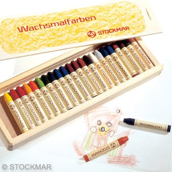 Stockmar 24 Stick Crayons in Wooden Box-Challenge & Fun, Inc.