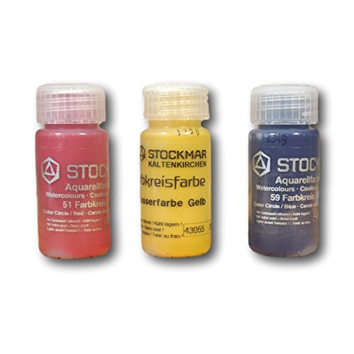 Stockmar Watercolor Paint: 3 Primary Circle Color Assortment 20 ML (RED, YELLOW, BLUE)