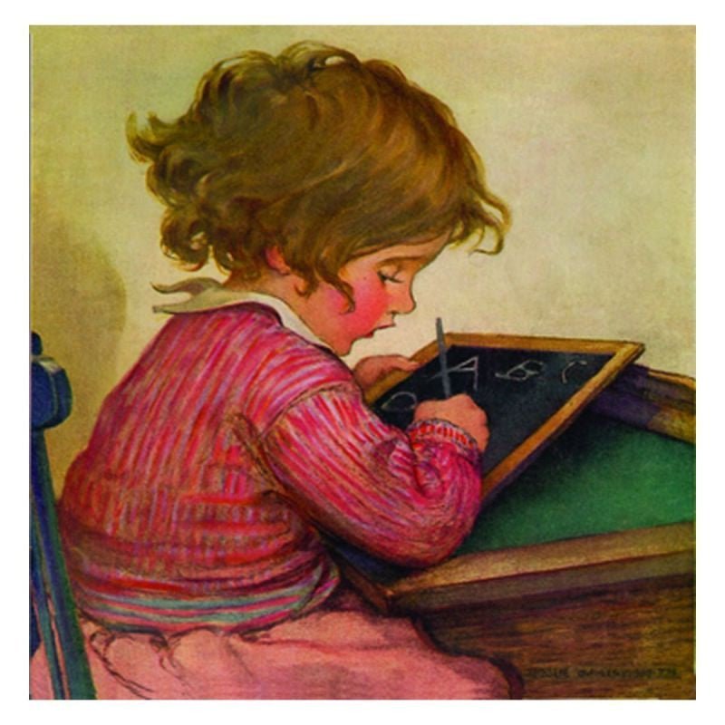 Stretched Canvas: Girl with Slate - challengeandfunretail
