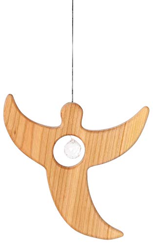 Wooden Angel Window Decoration Suncatcher with Swarovski Crystal