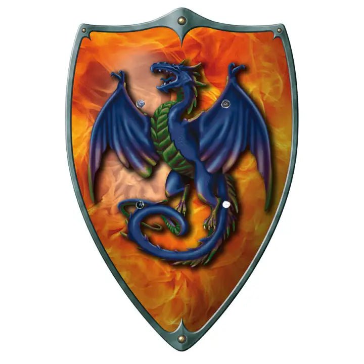 Wooden Play Buckler Shield - Fire Dragon - Challenge & Fun, Inc. - HZ53571 - 1