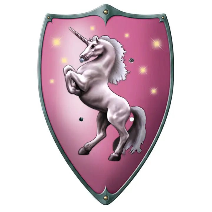 Wooden Play Buckler Shield - Pink Unicorn - Challenge & Fun, Inc. - HZ53583 - 1