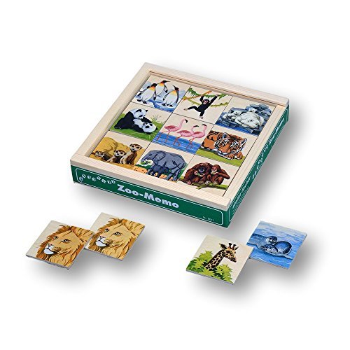 Atelier Fischer Wooden Zoo Memory Game in Wooden Box (48 Tiles / 24 Pairs)-Atelier Fischer-Challenge & Fun, Inc.