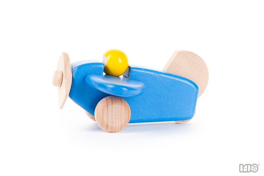 Colorful Wooden Airplane with Pilot by Bajo
