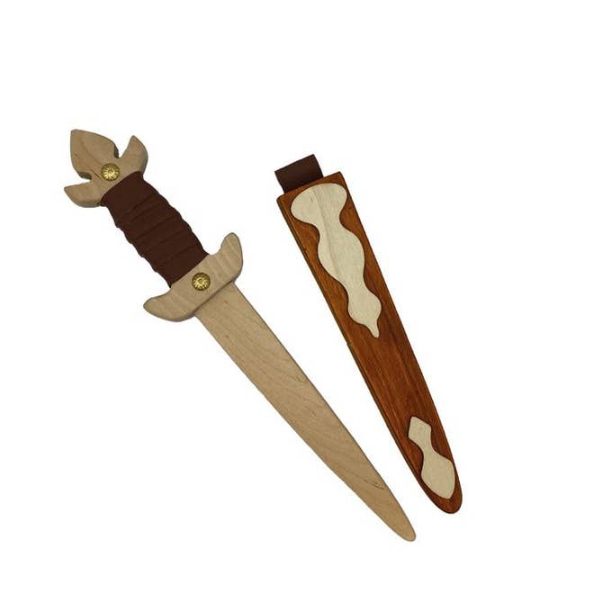 Dagger with Dark Wooden Sheath - Challenge & Fun, Inc.-HZ19204-2-1