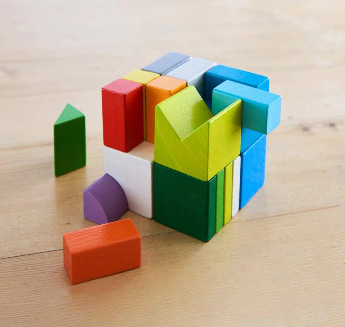 HABA 3D Arranging Game Wooden Building Blocks - Challenge & Fun, Inc.