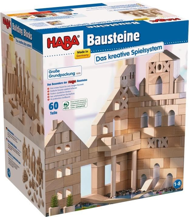 Haba Basic Building Blocks Starter Set (60 pcs) - challenge and fun natural toys - 2