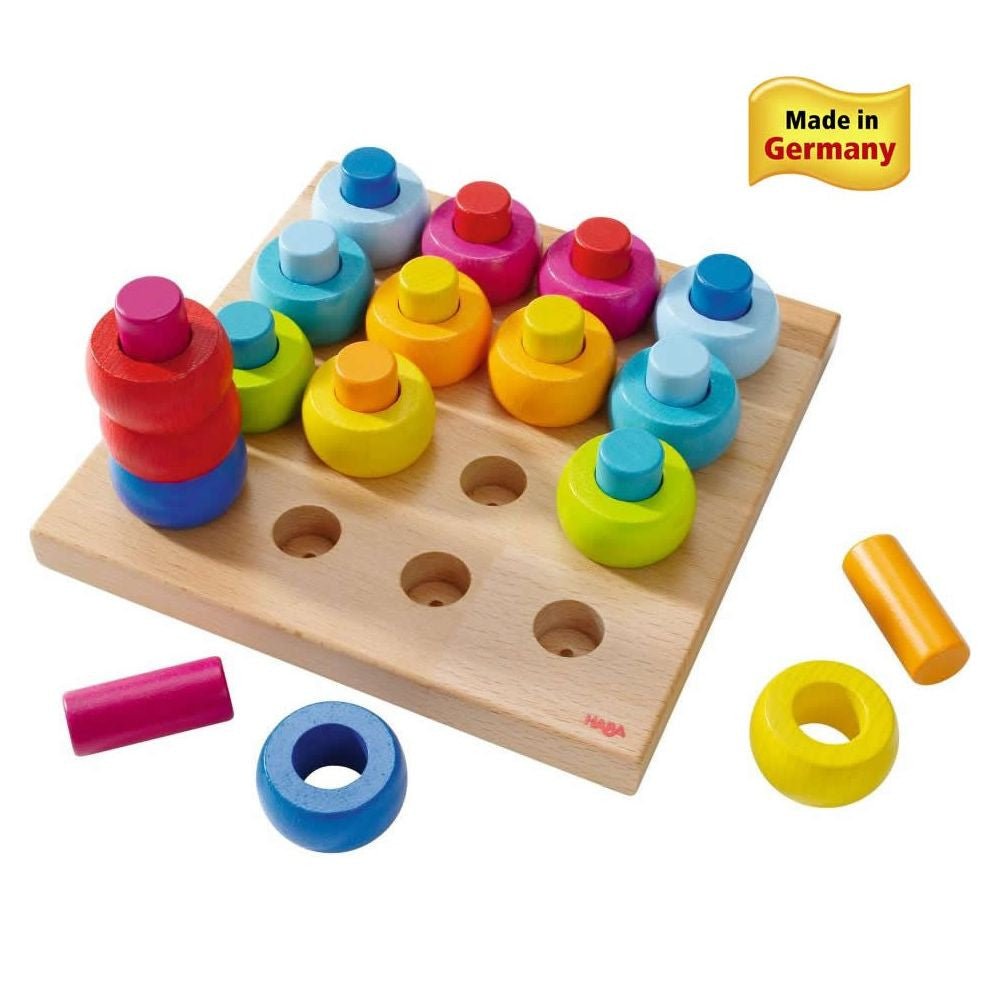 Haba Rainbow Whirls Pegging Game - challenge and fun natural toys - 1