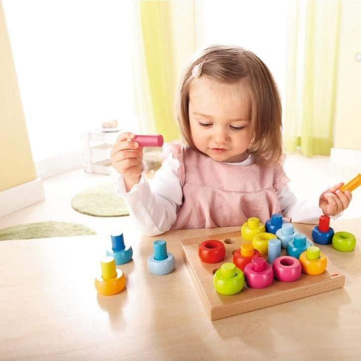 Haba Rainbow Whirls Pegging Game - challenge and fun natural toys - 2