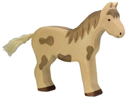 Holztiger Horse Standing Spotted Toy Figure