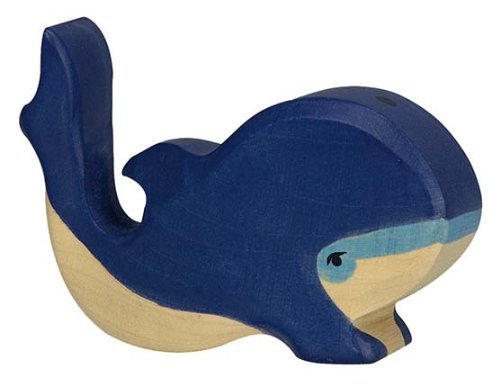 Holztiger Little Blue Whale Toy Figure