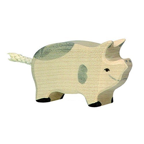 Holztiger Piglet Spotted Toy Figure