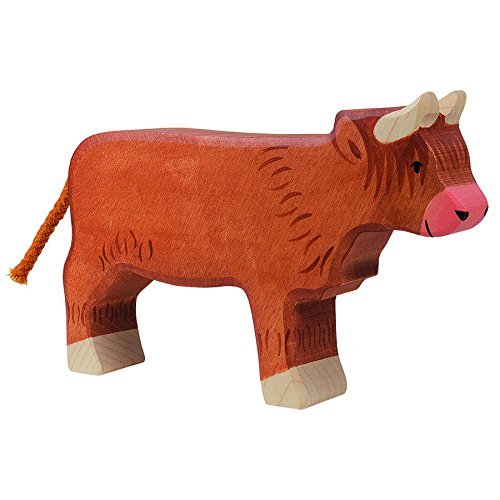 Holztiger Scottish Highland Cattle Standing Toy Figure