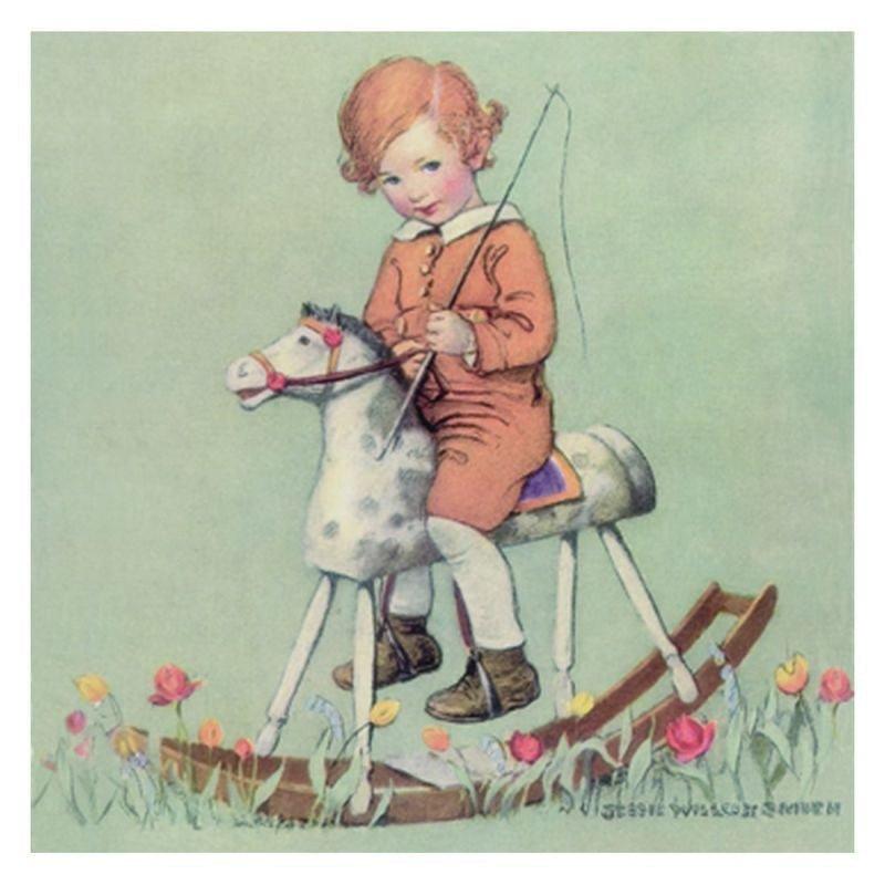 Jessie Willcox Smith Greeting Cards : Boy on Rocking Horse - Challenge & Fun, Inc.-JWS37-1