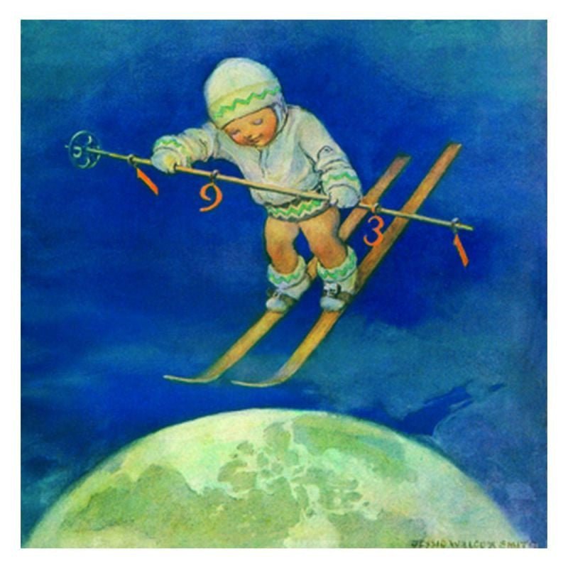 Jessie Willcox Smith Greeting Cards : Child with Skis - Challenge & Fun, Inc.-JWS55-1