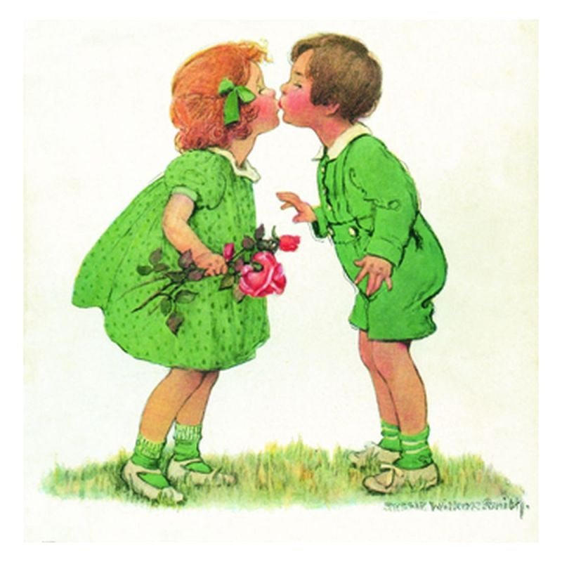 Jessie Willcox Smith Greeting Cards : Children Kissing - Challenge & Fun, Inc.-JWS61-1