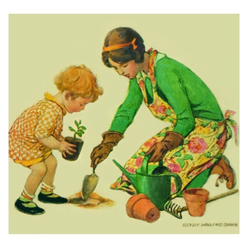 Jessie Willcox Smith Greeting Cards : Girl and Mother Garden - Challenge & Fun, Inc.-JWS53-1