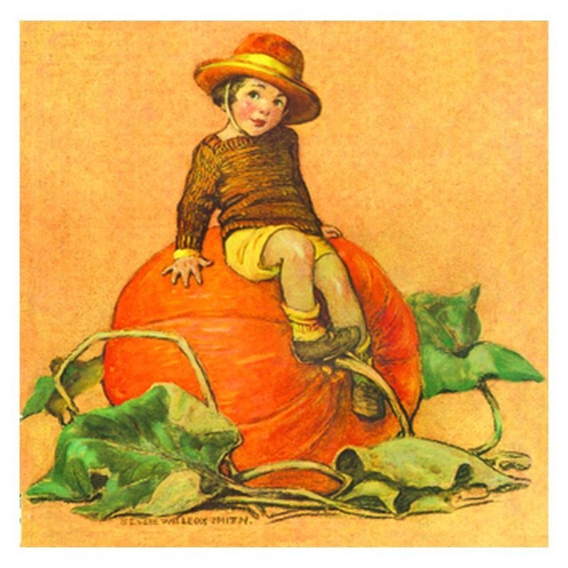 Jessie Willcox Smith Greeting Cards : Sitting on Pumpkin - challengeandfunretail