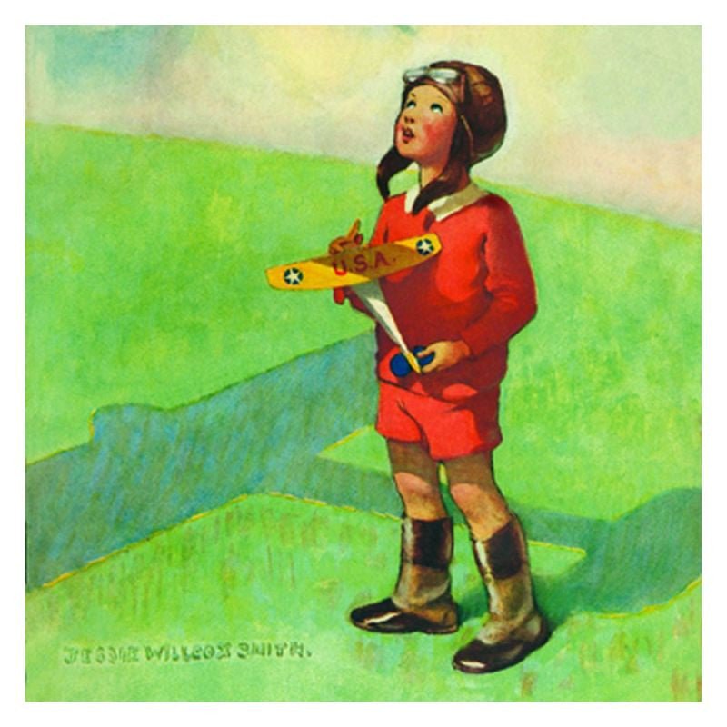 Jessie Willcox Smith Greeting Cards : Boy with Toy Airplane - challengeandfunretail