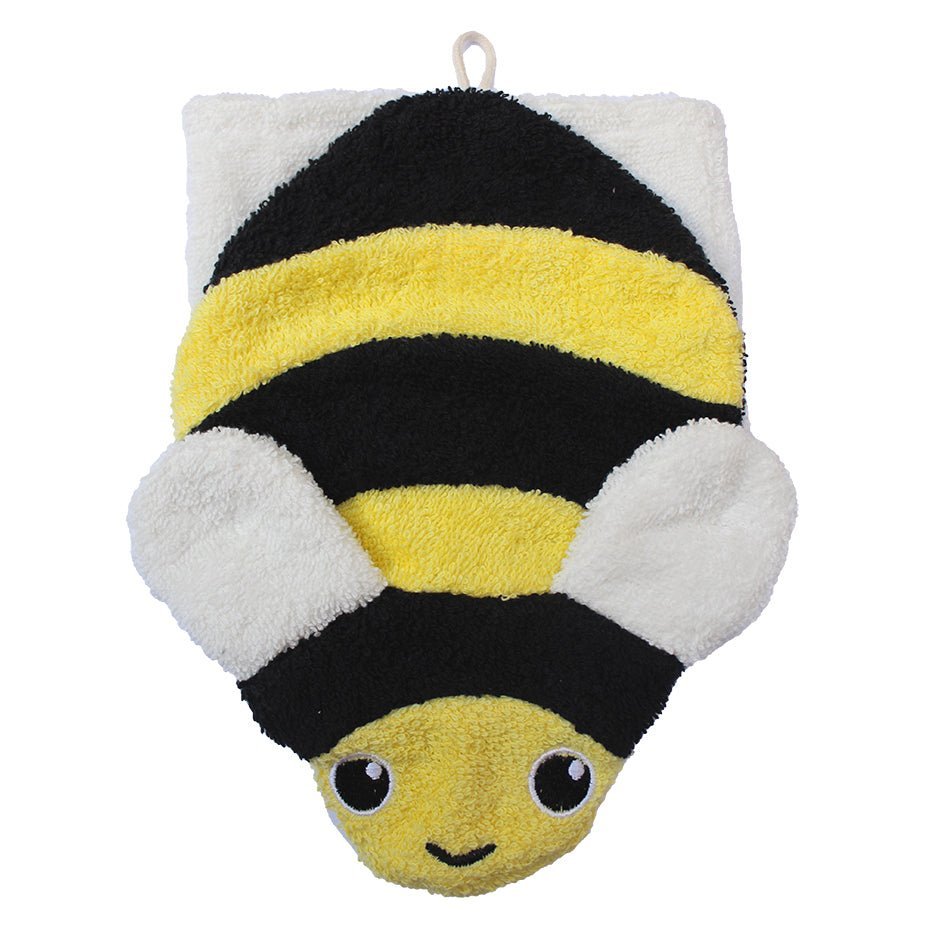 Organic Cotton Bumble Bee Washcloth Puppet (NEW!) (6) - Challenge & Fun, Inc.-FS0294-1