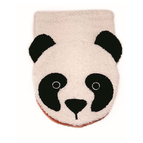 Organic Cotton, Washcloth Mitt Panda Bear, Large - Challenge & Fun, Inc.-FS0598-1