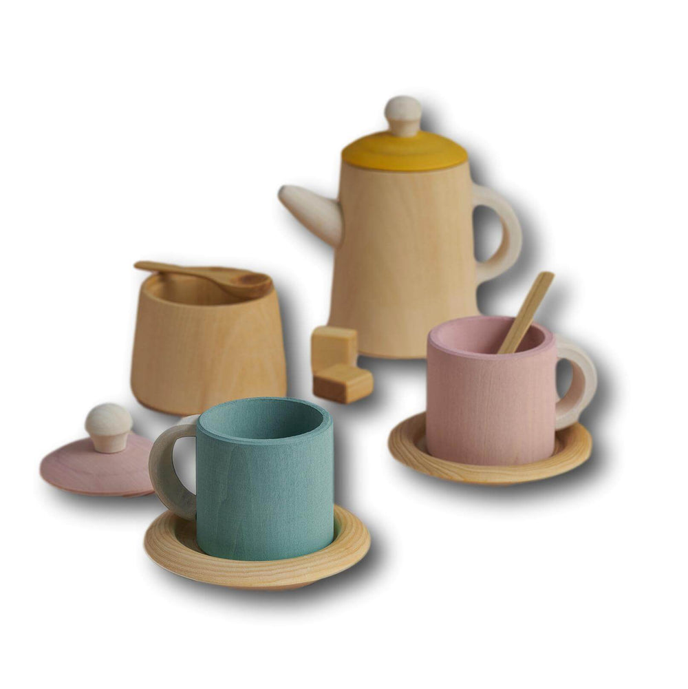 Raduga Grez Wooden Tea Set, Mustard and Pink