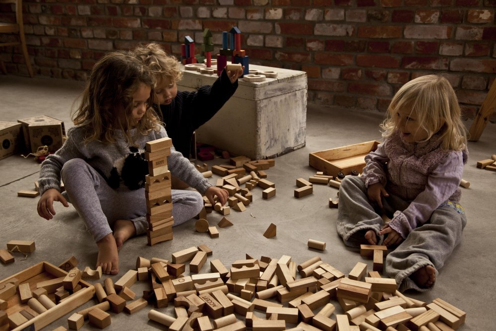 Wooden Blocks in Tray - 30 pcs Natural