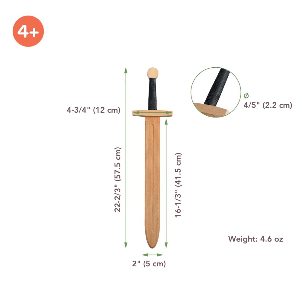 
                  
                    Woodsy Big double-edged sword with straight cross-guard - Challenge & Fun, Inc.-WD0103B-3
                  
                
